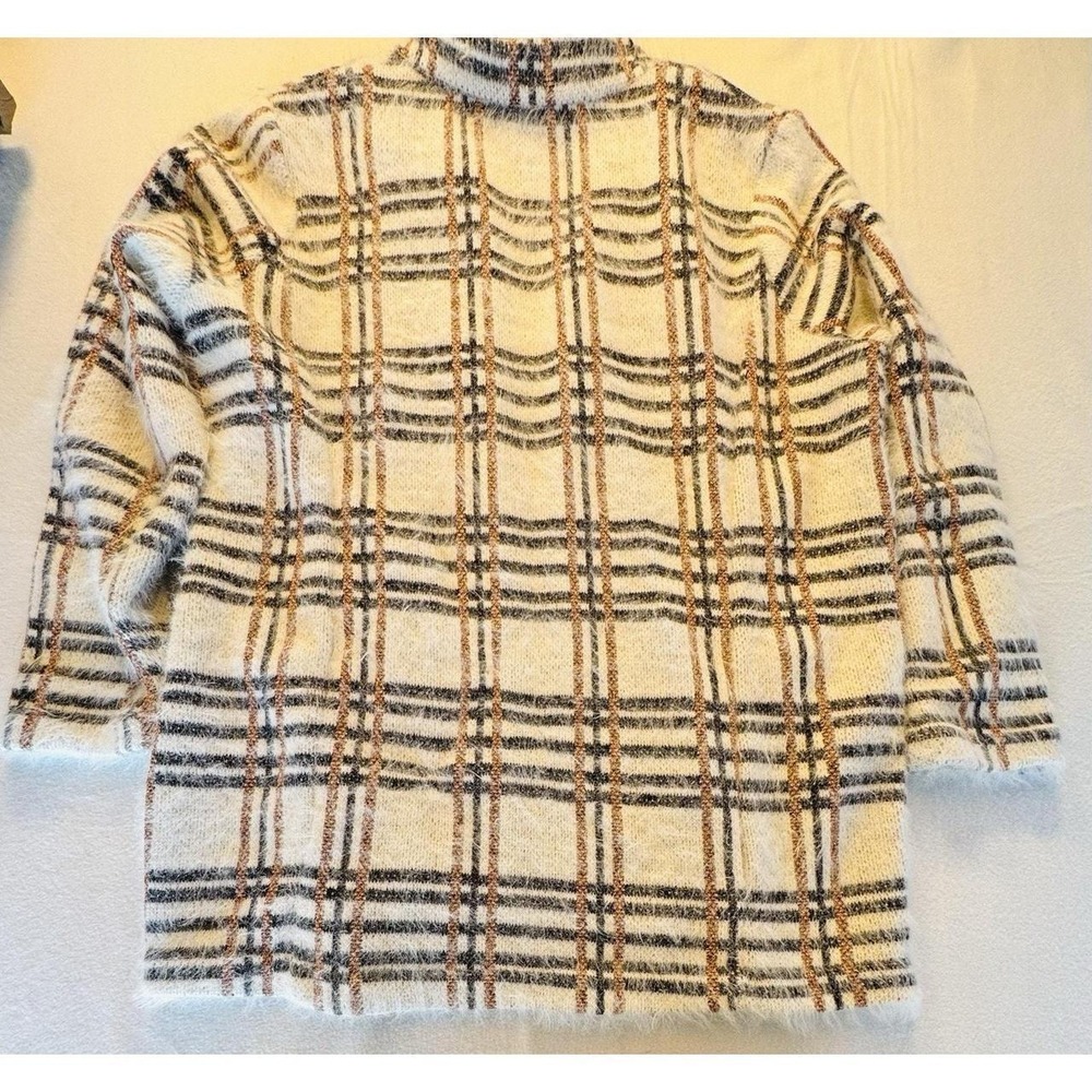Apt9 Open Front Cardigan Sweater in Blended Black White Gold Metallic ShimmerXL - Picture 2 of 8